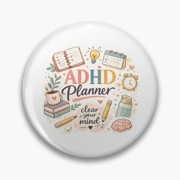 Item preview, ADHD Planner | Cute Neurodivergent Productivity Design | Executive Function, Focus & Mental Wellness Sticker designed and sold by Pixanova.