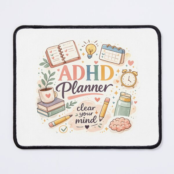Item preview, ADHD Planner | Cute Neurodivergent Productivity Design | Executive Function, Focus & Mental Wellness Sticker designed and sold by Pixanova.