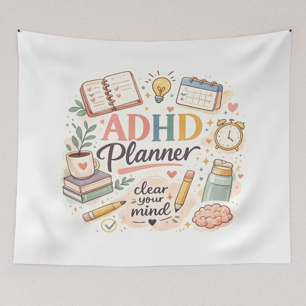 Item preview, ADHD Planner | Cute Neurodivergent Productivity Design | Executive Function, Focus & Mental Wellness Sticker designed and sold by Pixanova.