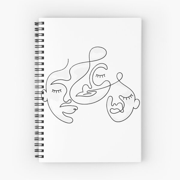 Item preview, Three Faces Continuous Line Art – Minimalist Abstract Face Drawing designed and sold by BuckaBaby.
