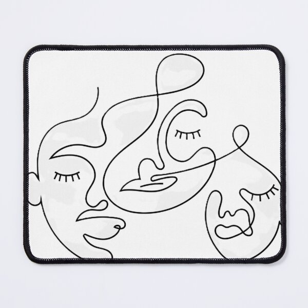 Item preview, Three Faces Continuous Line Art – Minimalist Abstract Face Drawing designed and sold by BuckaBaby.