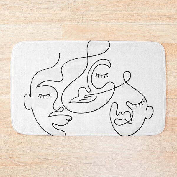 Item preview, Three Faces Continuous Line Art – Minimalist Abstract Face Drawing designed and sold by BuckaBaby.