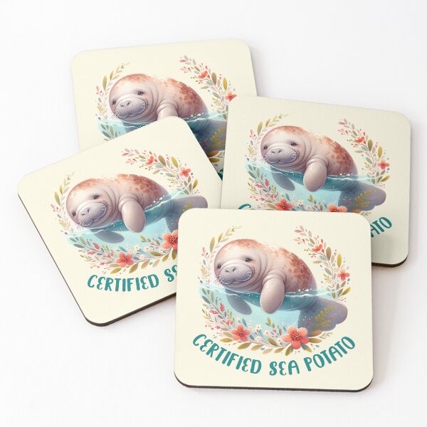 Item preview, Certified Sea Potato Cute Manatee Watercolor Ocean Animal Pun Design designed and sold by Sachie's Studio.