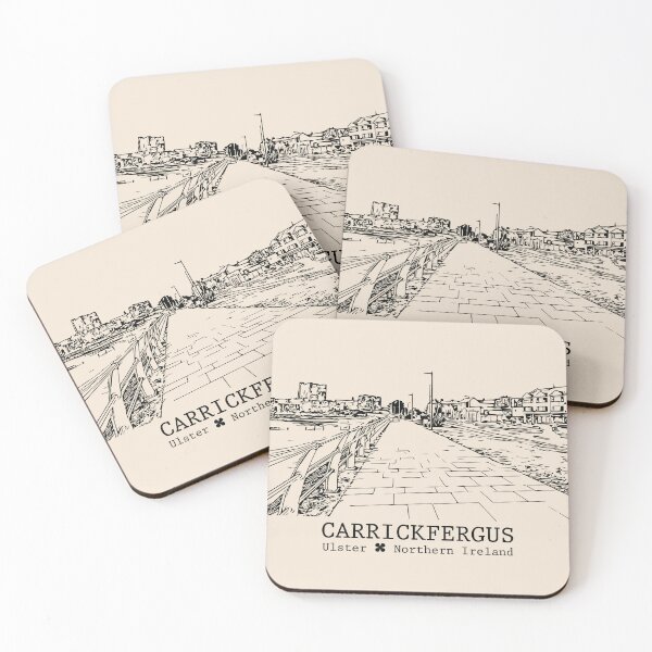Item preview, Carrickfergus NI - Vintage Ink Cityscape designed and sold by Lakeric.