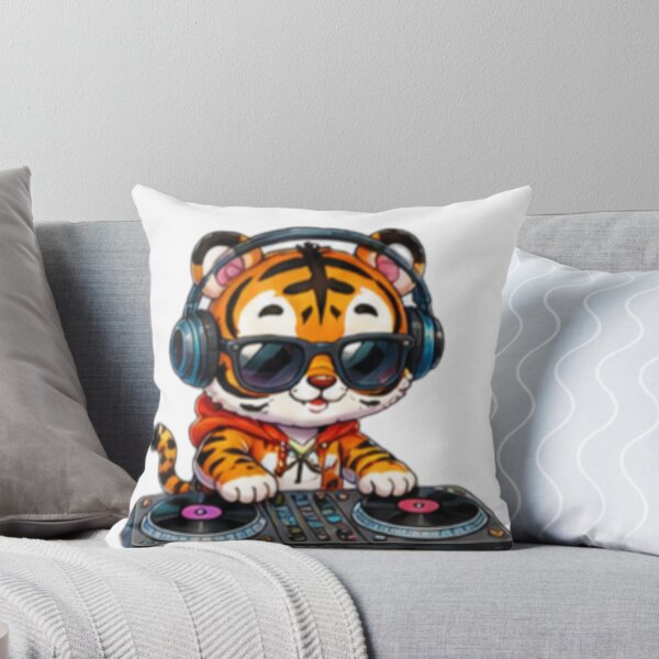 Item preview, Kawaii Tiger DJ Cartoon designed and sold by DailyDoodlesBySumbul.