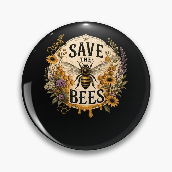 Item preview, Vintage Honeybee Save The Bees Honeycomb designed and sold by FreshPixelArt.