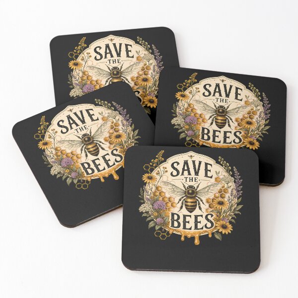 Item preview, Vintage Honeybee Save The Bees Honeycomb designed and sold by FreshPixelArt.
