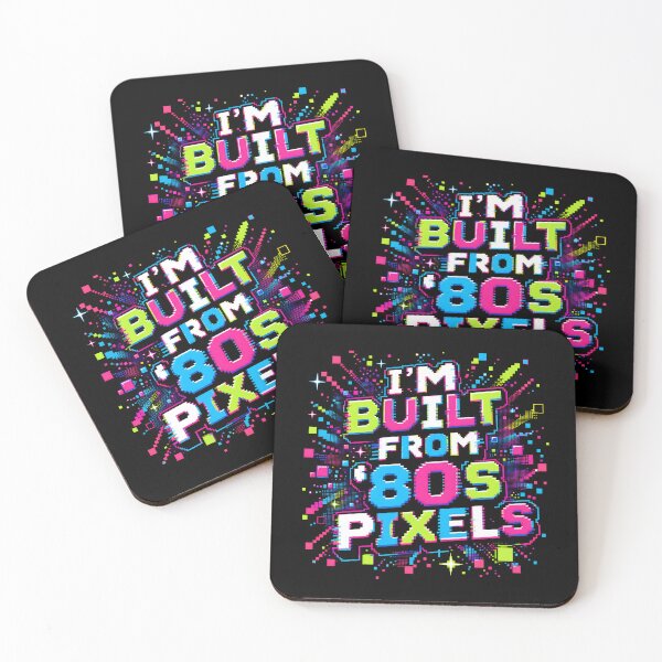 Item preview, I'm Built From 80s Pixels Neon Nerd Humor designed and sold by PixelBlob.