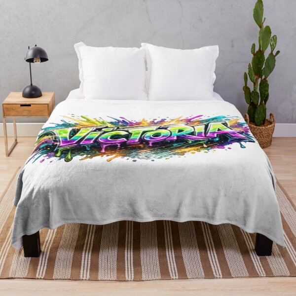 Item preview, Victoria Personalized Graffiti Name – Colorful Urban Street Art Design designed and sold by AlexLineArt.