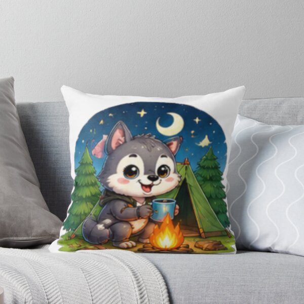 Item preview, Kawaii Camping Husky Puppy designed and sold by DailyDoodlesBySumbul.