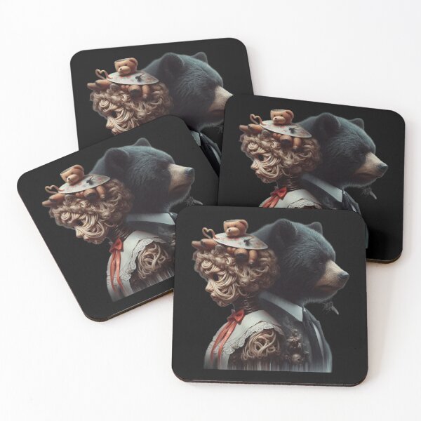 Item preview, Surreal Noodle Portrait with Black Bear and Teddy Bear designed and sold by LujziWorld.