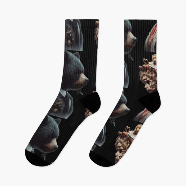 Item preview, Surreal Noodle Portrait with Black Bear and Teddy Bear designed and sold by LujziWorld.