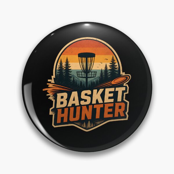 Item preview, Vintage Disc Golf Basket Hunter Sunset designed and sold by FreshPixelArt.