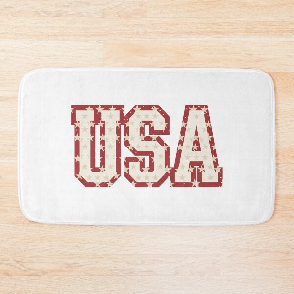 Item preview, Vintage USA Red White Stars Athletic Block Typography designed and sold by Paper Drip.