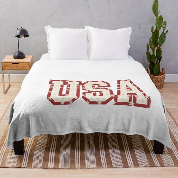 Item preview, Vintage USA Red White Stars Athletic Block Typography designed and sold by Paper Drip.