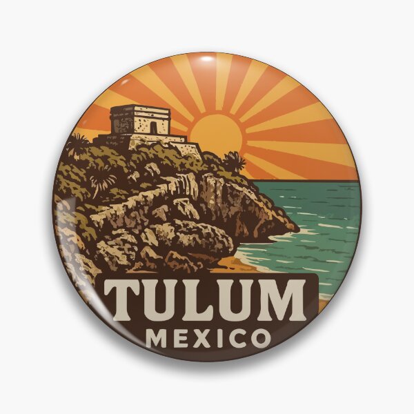 Item preview, Tulum Mexico Mayan Ruins Retro Vintage Travel designed and sold by TomFrontierArt.
