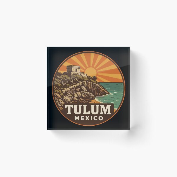 Item preview, Tulum Mexico Mayan Ruins Retro Vintage Travel designed and sold by TomFrontierArt.