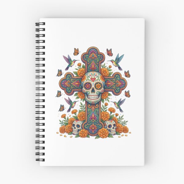 Aperçu de l'œuvre Illustration de la croix du crâne en sucre Dia De Los Muertos créée et vendue par BetweenForms.