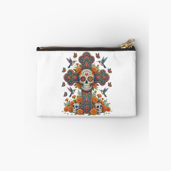 Item preview, Dia De Los Muertos Sugar Skull Cross Illustration designed and sold by BetweenForms.