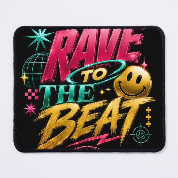 Item preview, Rave to the Beat – Neon Festival Design for Techno, EDM & Rave Fans designed and sold by Peter Kaul.