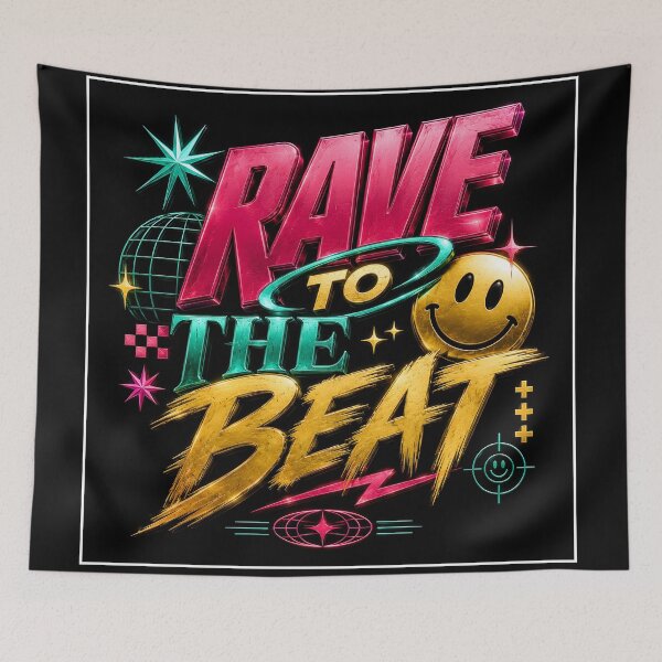 Item preview, Rave to the Beat – Neon Festival Design for Techno, EDM & Rave Fans designed and sold by Peter Kaul.