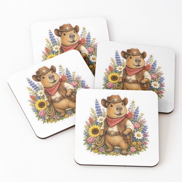 Item preview, Wildflower Cowboy Capybara designed and sold by Petals and pearls.