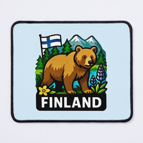 Aperçu de l'œuvre Finlande - Ours brun et pins créée et vendue par Myra365Art.