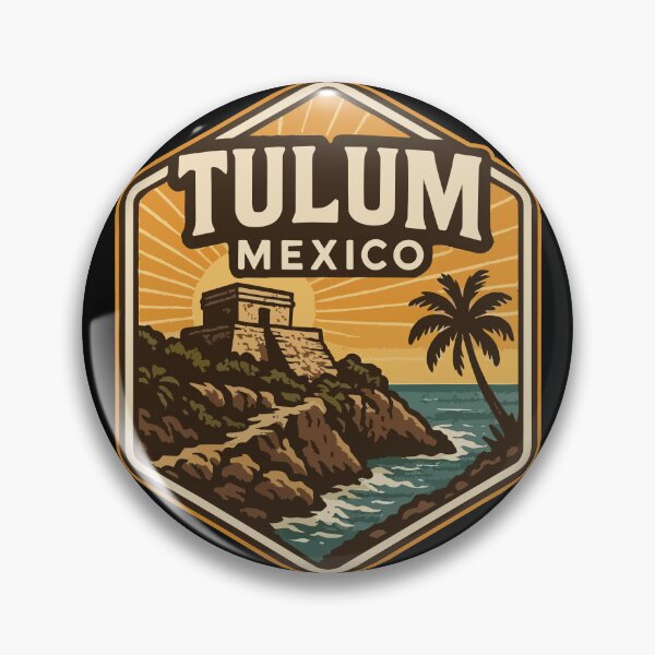 Item preview, Tulum Mexico Mayan Ruins Vintage Travel designed and sold by TomFrontierArt.