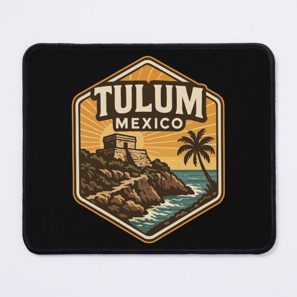 Item preview, Tulum Mexico Mayan Ruins Vintage Travel designed and sold by TomFrontierArt.