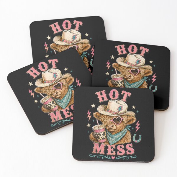 Item preview, Hot Mess Leopard Highland Cow Funny Coffee Lover Graphic designed and sold by ErradoArtIta.