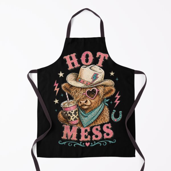 Item preview, Hot Mess Leopard Highland Cow Funny Coffee Lover Graphic designed and sold by ErradoArtIta.