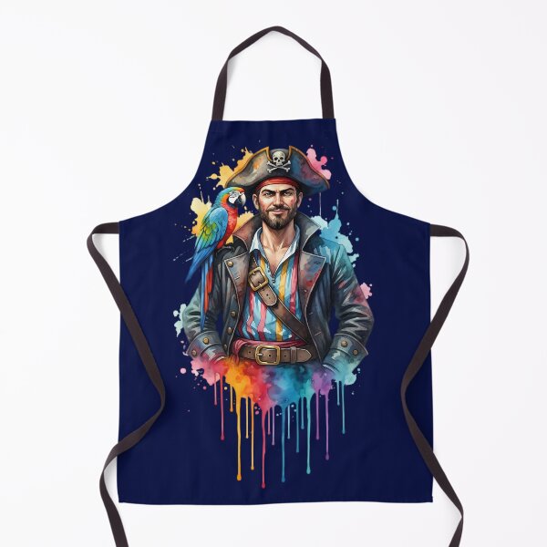 Item preview, Pirate Captain Macaw Parrot Watercolor Dripping Paint Illustration designed and sold by Exquisite Design Studio „Paculówka”.
