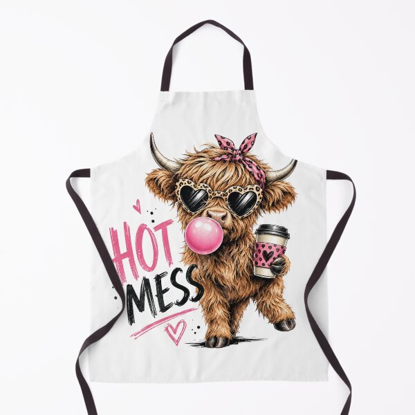 Item preview, Hot Mess Leopard Highland Cow Funny Coffee Lover Graphic designed and sold by ErradoArtIta.