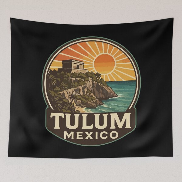 Item preview, Tulum Mexico Mayan Ruins Vintage designed and sold by TomFrontierArt.