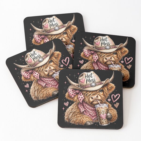 Item preview, Hot Mess Leopard Highland Cow Funny Coffee Lover Graphic designed and sold by ErradoArtIta.