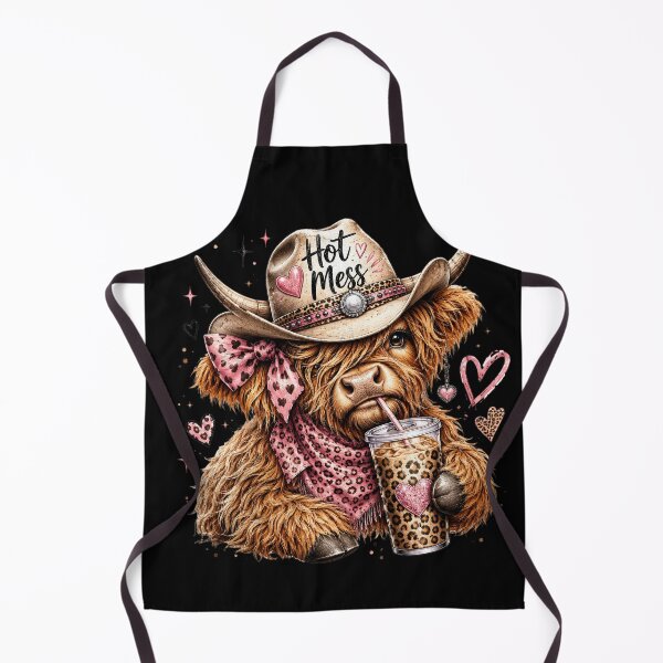 Item preview, Hot Mess Leopard Highland Cow Funny Coffee Lover Graphic designed and sold by ErradoArtIta.