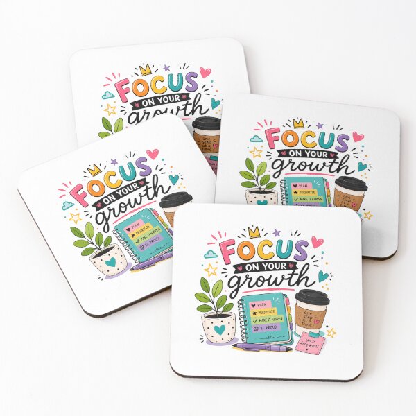 Item preview, Focus on Your Growth Sticker | Motivational Planner | ADHD Productivity & Self Improvement Design designed and sold by Pixanova.
