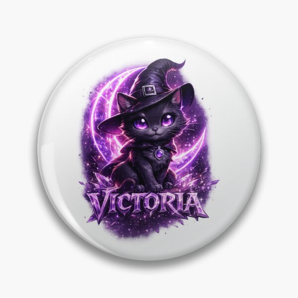 Item preview, Victoria Personalized Witch Cat – Magical Fantasy Halloween Design designed and sold by AlexLineArt.