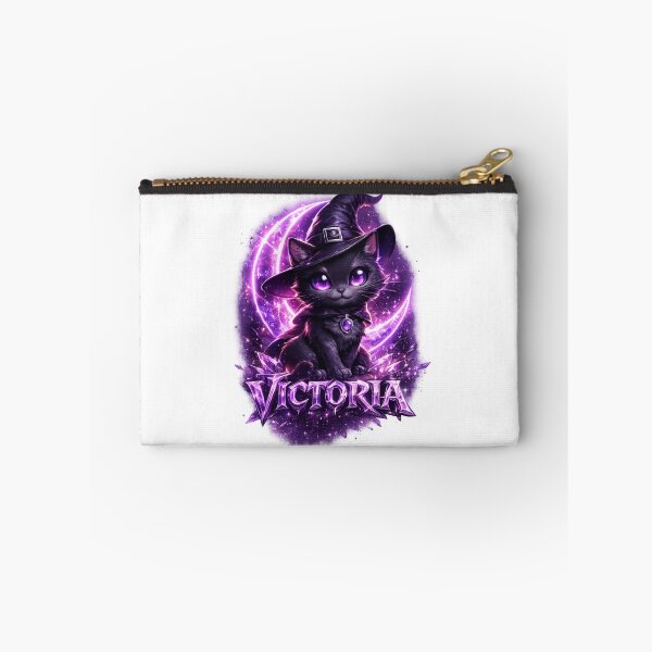 Item preview, Victoria Personalized Witch Cat – Magical Fantasy Halloween Design designed and sold by AlexLineArt.