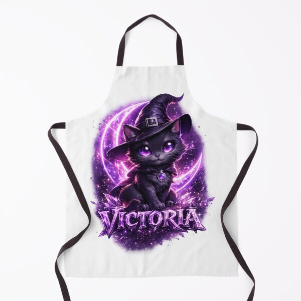 Item preview, Victoria Personalized Witch Cat – Magical Fantasy Halloween Design designed and sold by AlexLineArt.