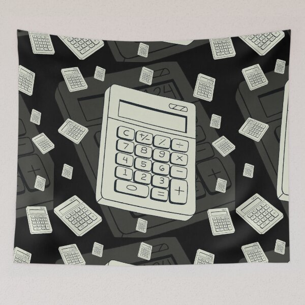 Item preview, Minimalist Calculator and Math Pattern Illustration designed and sold by DodoCraft3.