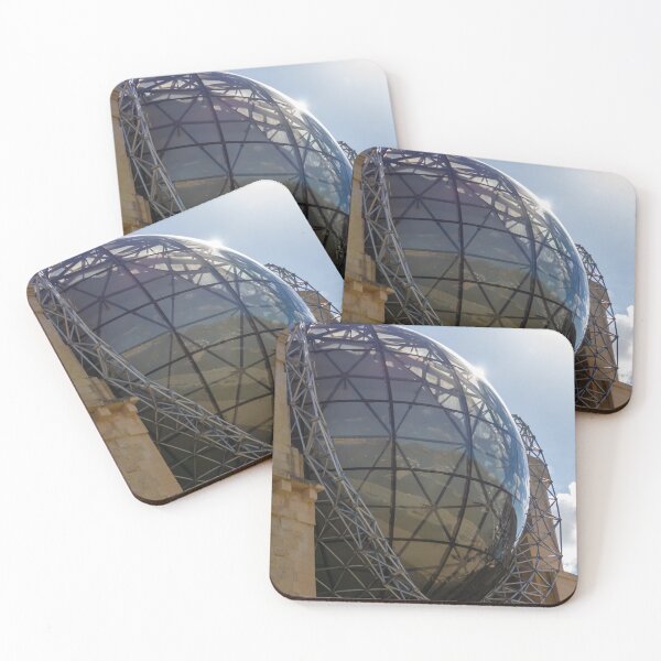 Item preview, Modern Glass Globe Architecture With Lattice Steel Structure And Reflective Dome Over Urban Plaza designed and sold by Nmallia.