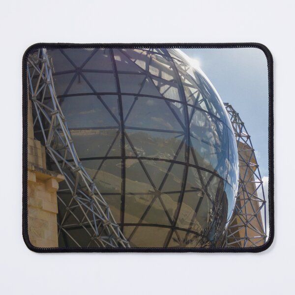 Item preview, Modern Glass Globe Architecture With Lattice Steel Structure And Reflective Dome Over Urban Plaza designed and sold by Nmallia.