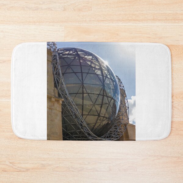 Item preview, Modern Glass Globe Architecture With Lattice Steel Structure And Reflective Dome Over Urban Plaza designed and sold by Nmallia.
