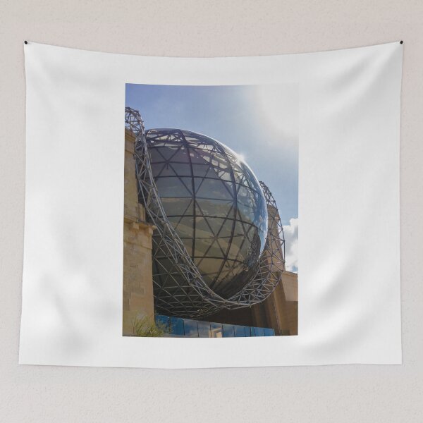 Item preview, Modern Glass Globe Architecture With Lattice Steel Structure And Reflective Dome Over Urban Plaza designed and sold by Nmallia.
