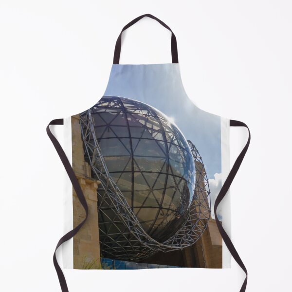 Item preview, Modern Glass Globe Architecture With Lattice Steel Structure And Reflective Dome Over Urban Plaza designed and sold by Nmallia.