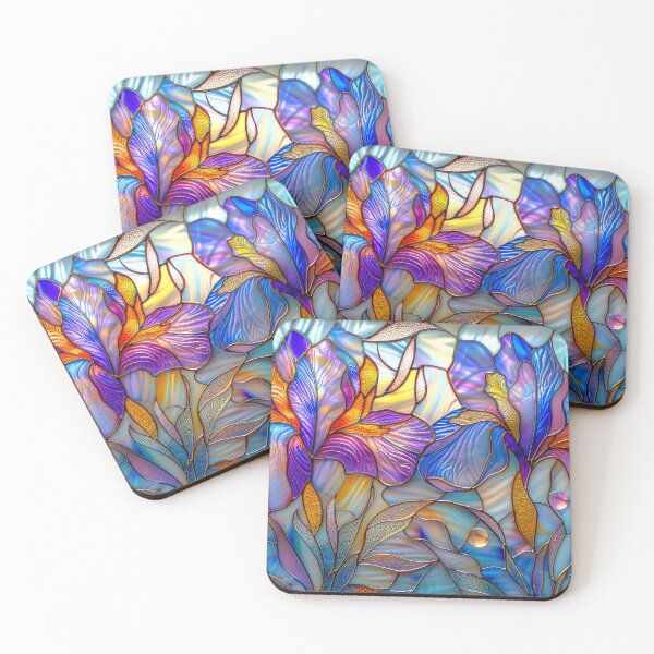 Item preview, Iris Stained Glass Floral Design  designed and sold by MargaretWiktor.
