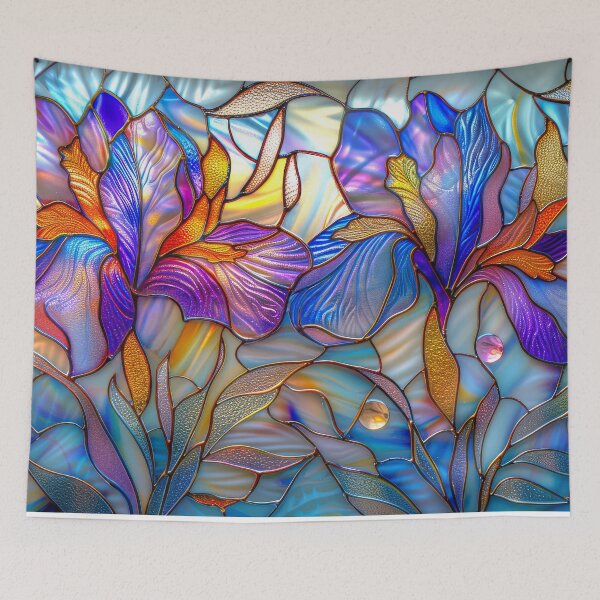 Item preview, Iris Stained Glass Floral Design  designed and sold by MargaretWiktor.