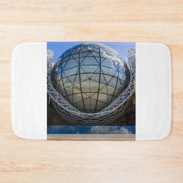 Item preview, Modern Glass Globe Architecture With Lattice Steel Structure And Reflective Dome Over Urban Plaza designed and sold by Nmallia.
