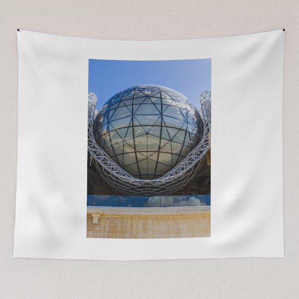 Item preview, Modern Glass Globe Architecture With Lattice Steel Structure And Reflective Dome Over Urban Plaza designed and sold by Nmallia.